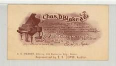 Chas. D. Blake & Co. 1869, Perkins Collection 1850 to 1900 Advertising Cards